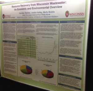 Three ES students worked collaboratively on a research project involving recovering nutrients from waste streams.